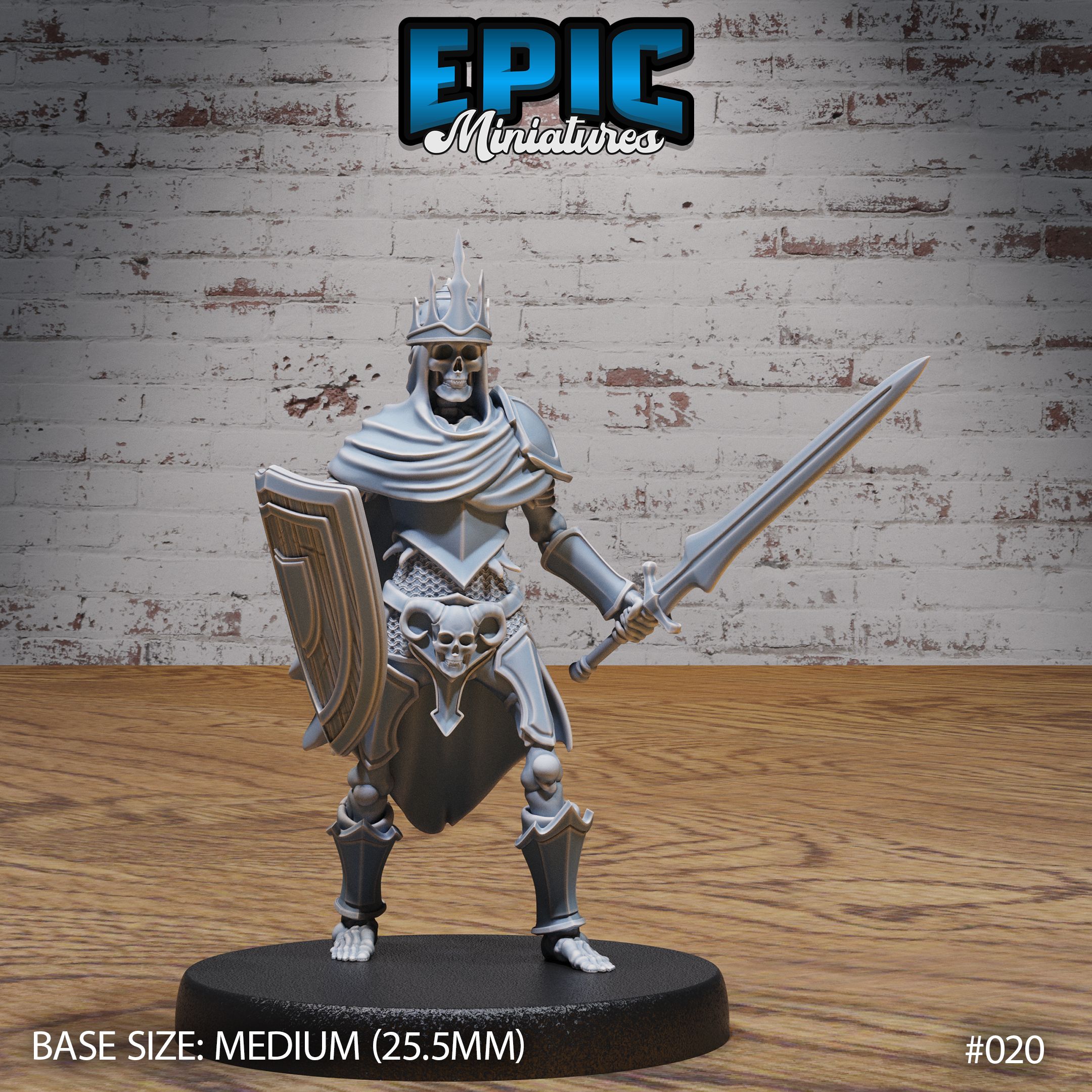 Skeleton Leader Sword & Shield / Undead Soldier / Evil Skelet Warrior / Zombie Fighter / Evil Bone Army / Walking Dead Monster / Rotting Humanoid / Graveyard Encounter